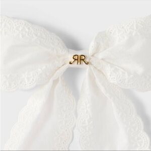 Roller Rabbit × Target Eyelet Hair Bows 2 Pack White Hair clip with Gold RR NWT